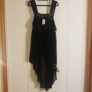 Torrid Black Lace Babydoll Tank Hi Lo Size 1